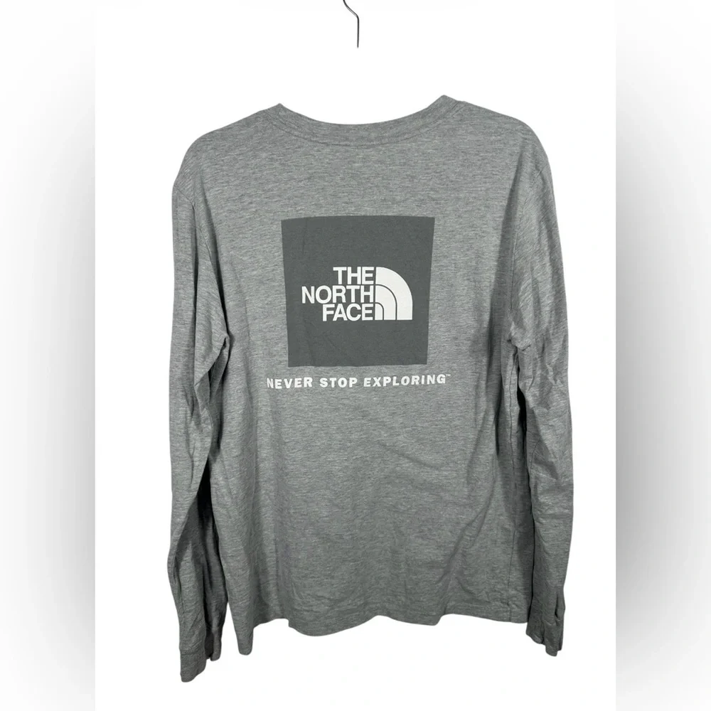 The North Face Long Sleeve Logo T-Shirt Gray Graphic Tee Men’s‎ Medium